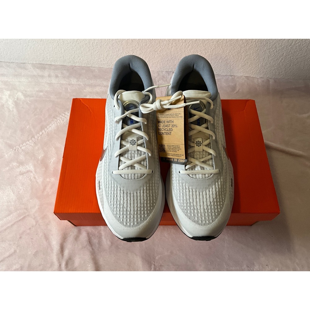 Nike Journey Run White Metallic Silver Black Mens 11.5 Running Shoes FN0228-104 - Picture 2 of 6